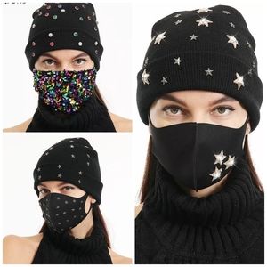 Women's Reusable Face Mask and Beanie Hat